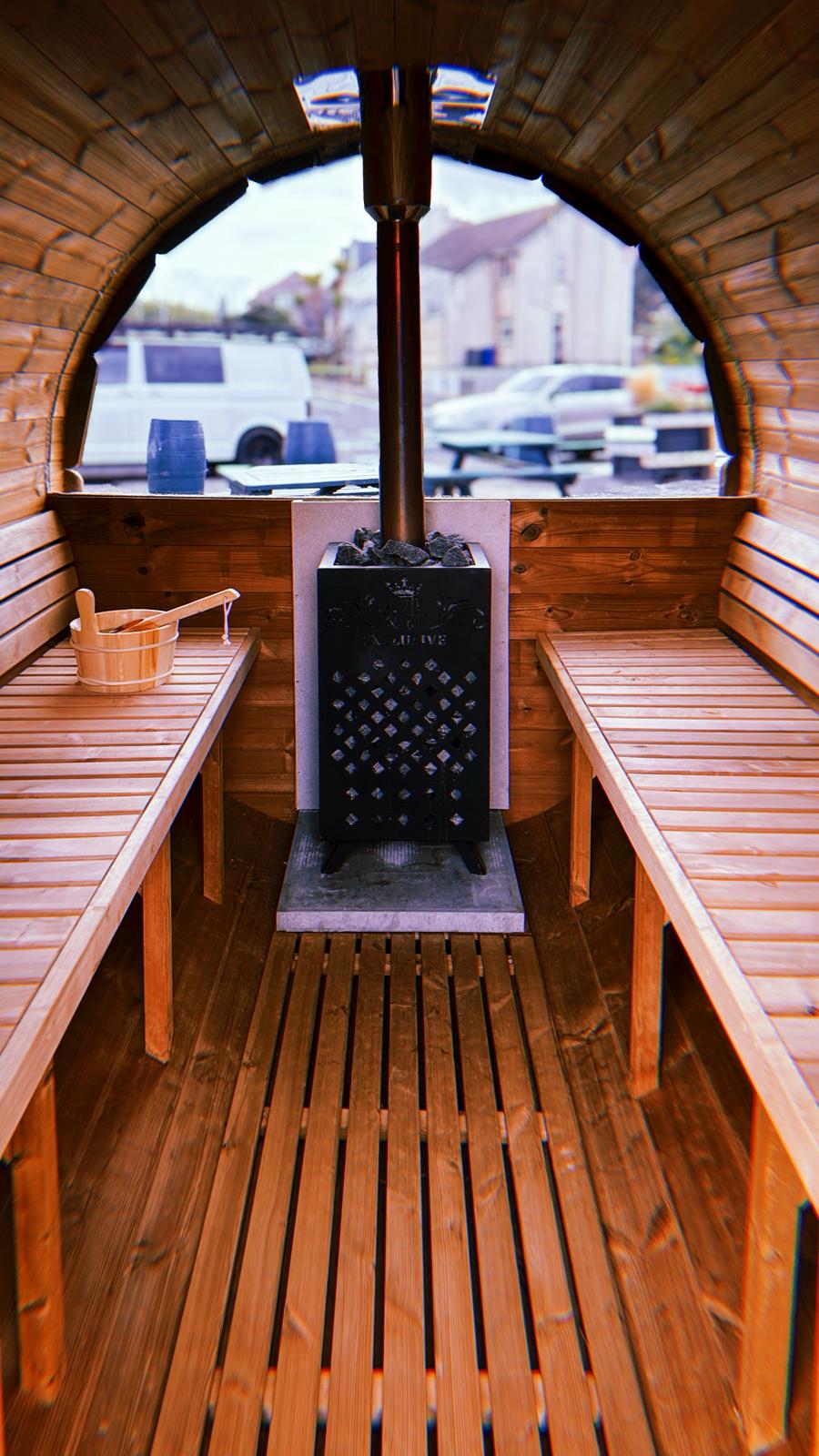 Inside Hot Rocks Sauna